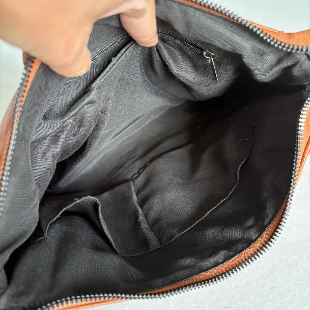 Sam & Hadley Studded Tan Faux Leather Shoulder Bag